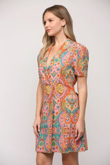 VERONA Paisley Print LinenBlend Blazer Dress