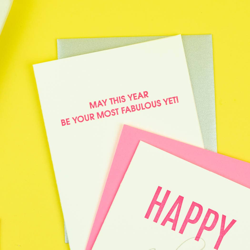 MOST FABULOUS YEAR YET Letterpress Greeting Card