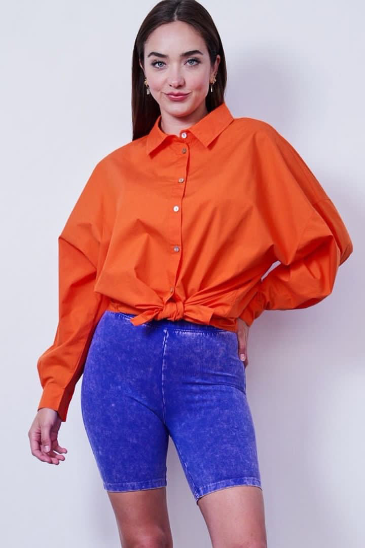 TAYLOR Oversized Poplin ButtonDown Top