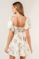 COCO COQUETTE Floral Short PuffSleeve Dress