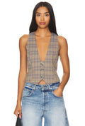 FREE PEOPLE Plaid LIBBY Vest Top