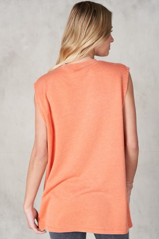 TAILGATE BurnOut Terry CrewNeck Muscle Top