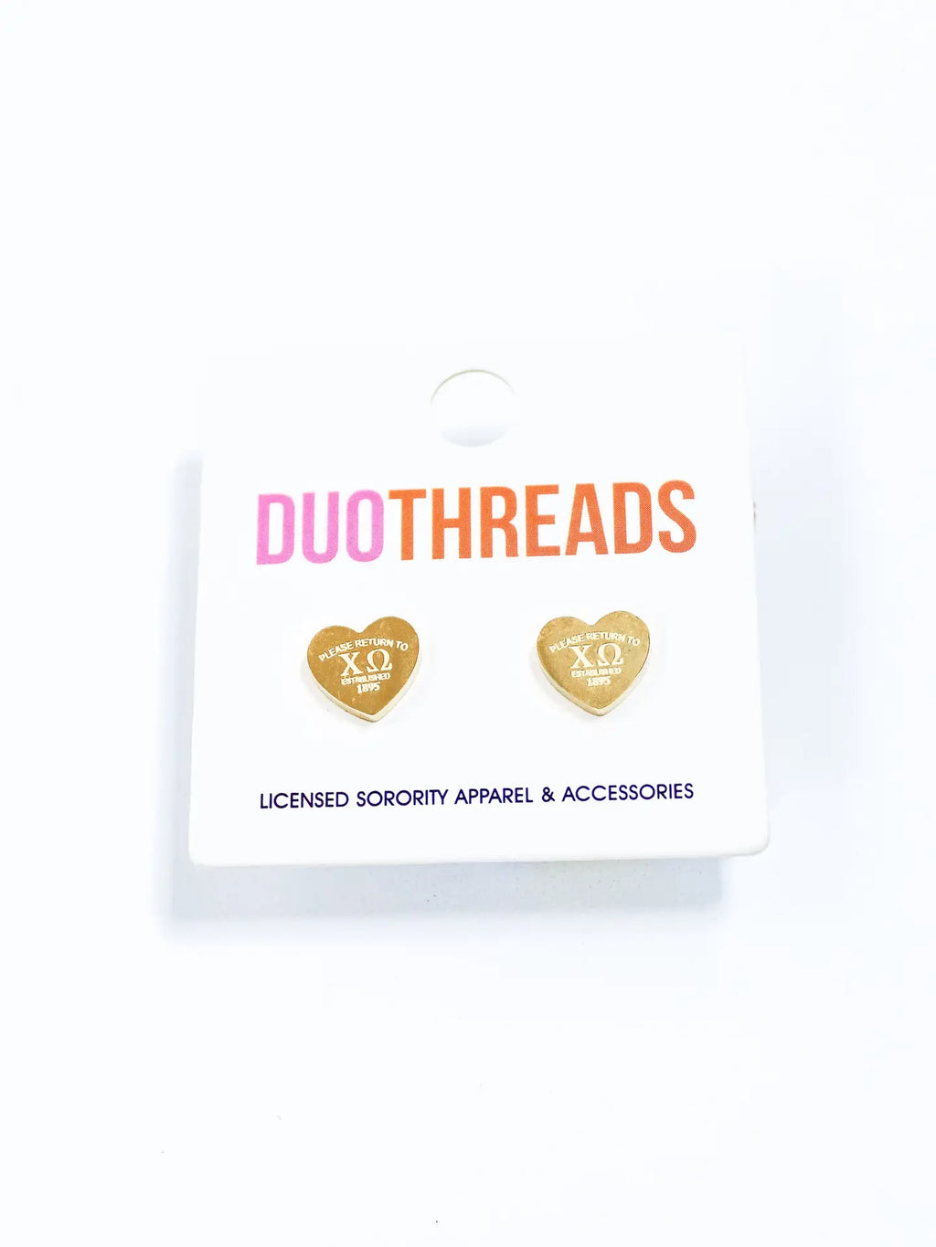 DUOTHREADS Sorority HEART Earrings
