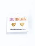 DUOTHREADS Sorority HEART Earrings