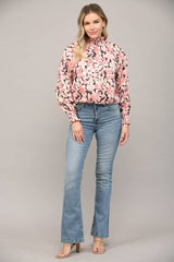 USHER Floral BubbleHem WaistCrop Top