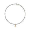 ENewton Classic SIGNATURE CROSS CHARM Mixed Metal 2mm Bracelet