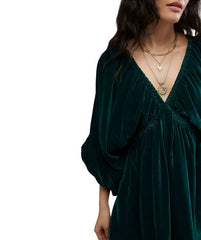 FREE PEOPLE V-Neck PORTIA Velvet Mini Dress