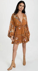 FREE PEOPLE VNeck CHERRY BLOSSOM Mini Dress