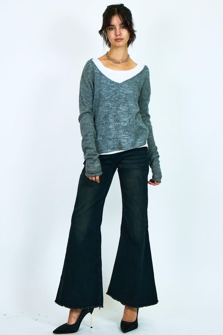 PACED TWOFER Layer Sweater Top