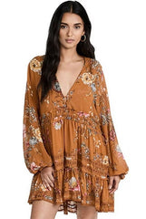 FREE PEOPLE VNeck CHERRY BLOSSOM Mini Dress