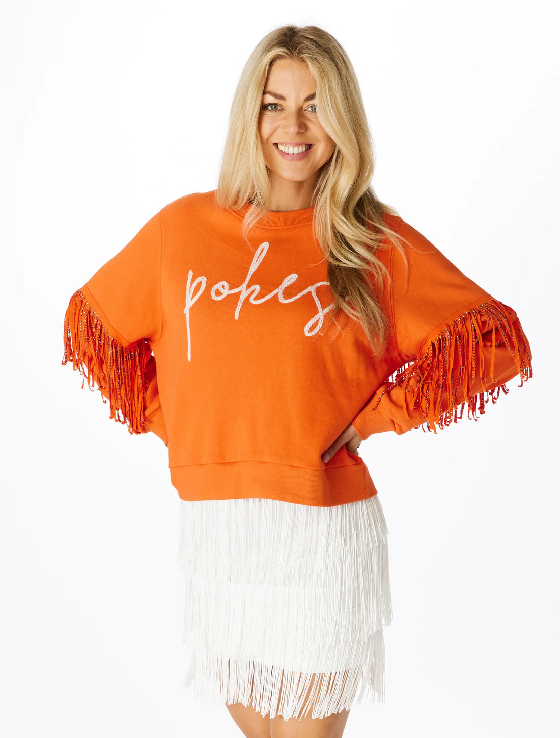 SS Fringe Glitter Script POKES Sweatshirt