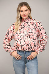 USHER Floral BubbleHem WaistCrop Top