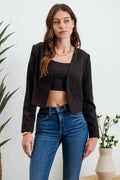 LAYNIE Collarless Crop Blazer
