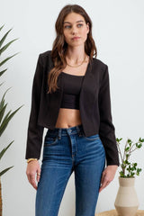 LANIE Collarless Crop Blazer