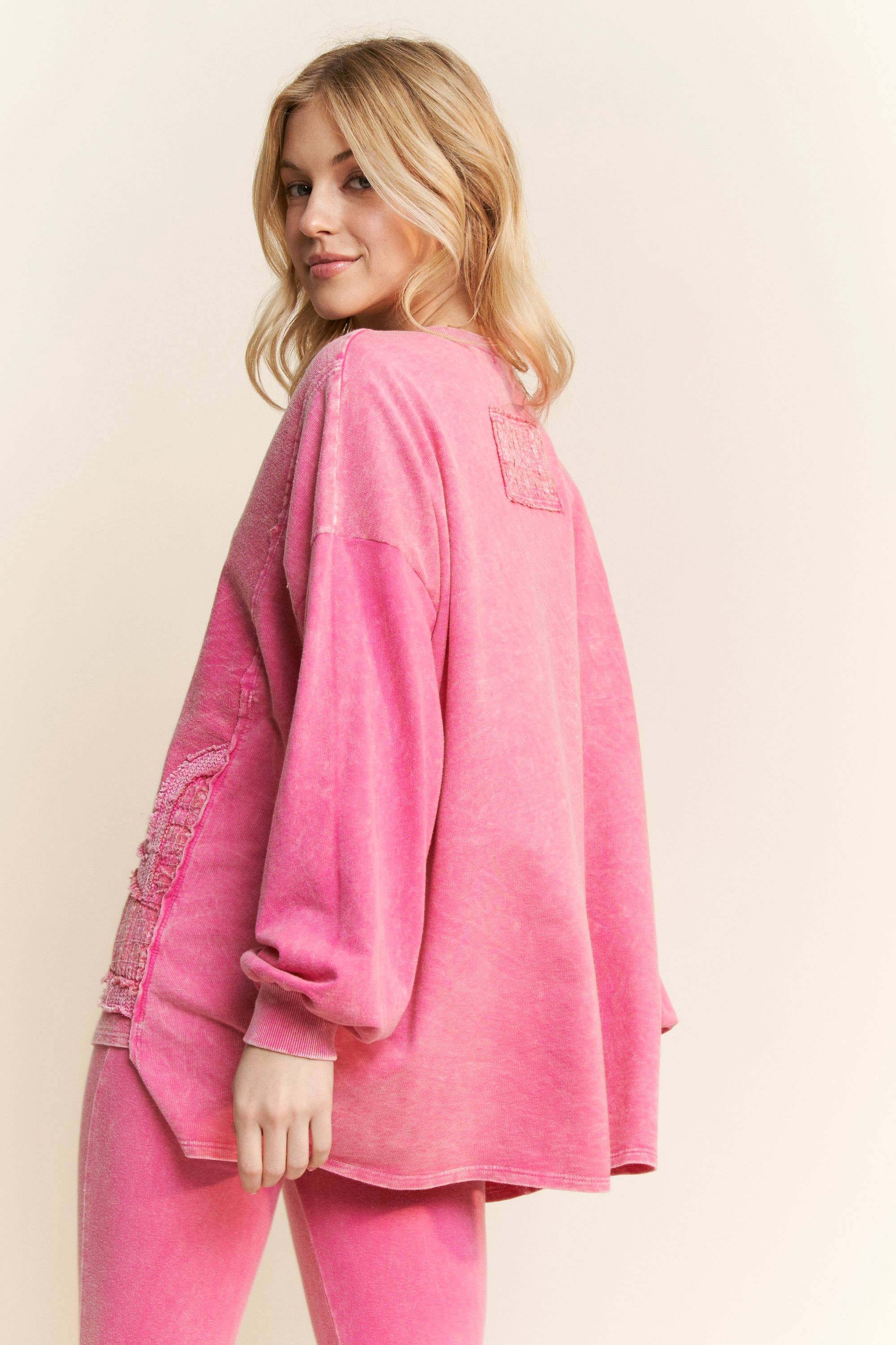 ENAMORED Mineral Washed Valentines Heart Sweatshirt