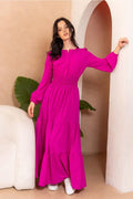 ASTOUND Split Neck Tiered Maxi Dress