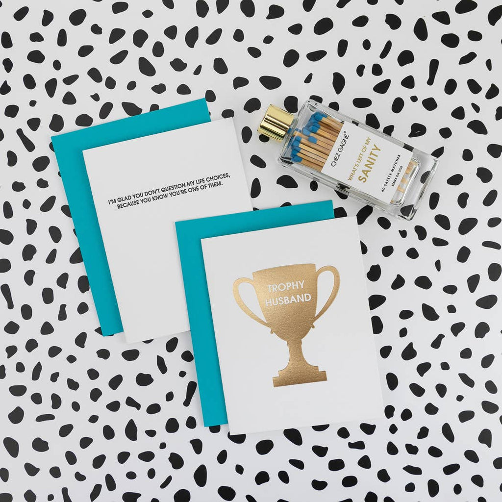 Trophy Husband - Love, Anniversary, Valentine's Letterpress Card