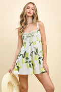 SMUCKER Lemon Tree Print SmockBack Romper