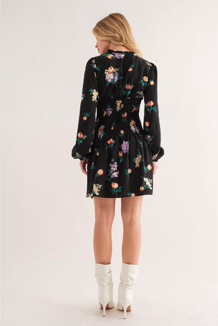 SELFLESS Floral Smocked Ruffle Dress