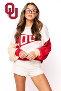 QUEEN OF SPARKLES Licensed OKLAHOMA Tassel PENNANT OU Sweater Top