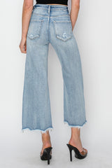 VIRGO HiRise WideLeg FrayHem Crop Jean