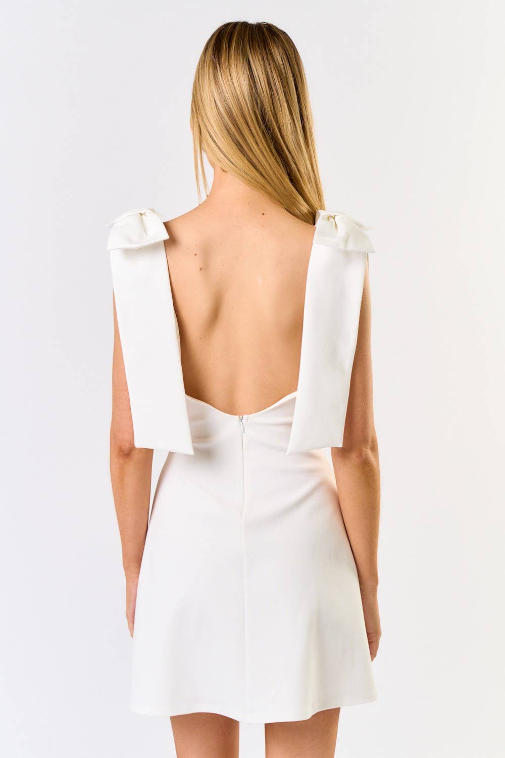 ALMA Bow Shoulder Mini Dress