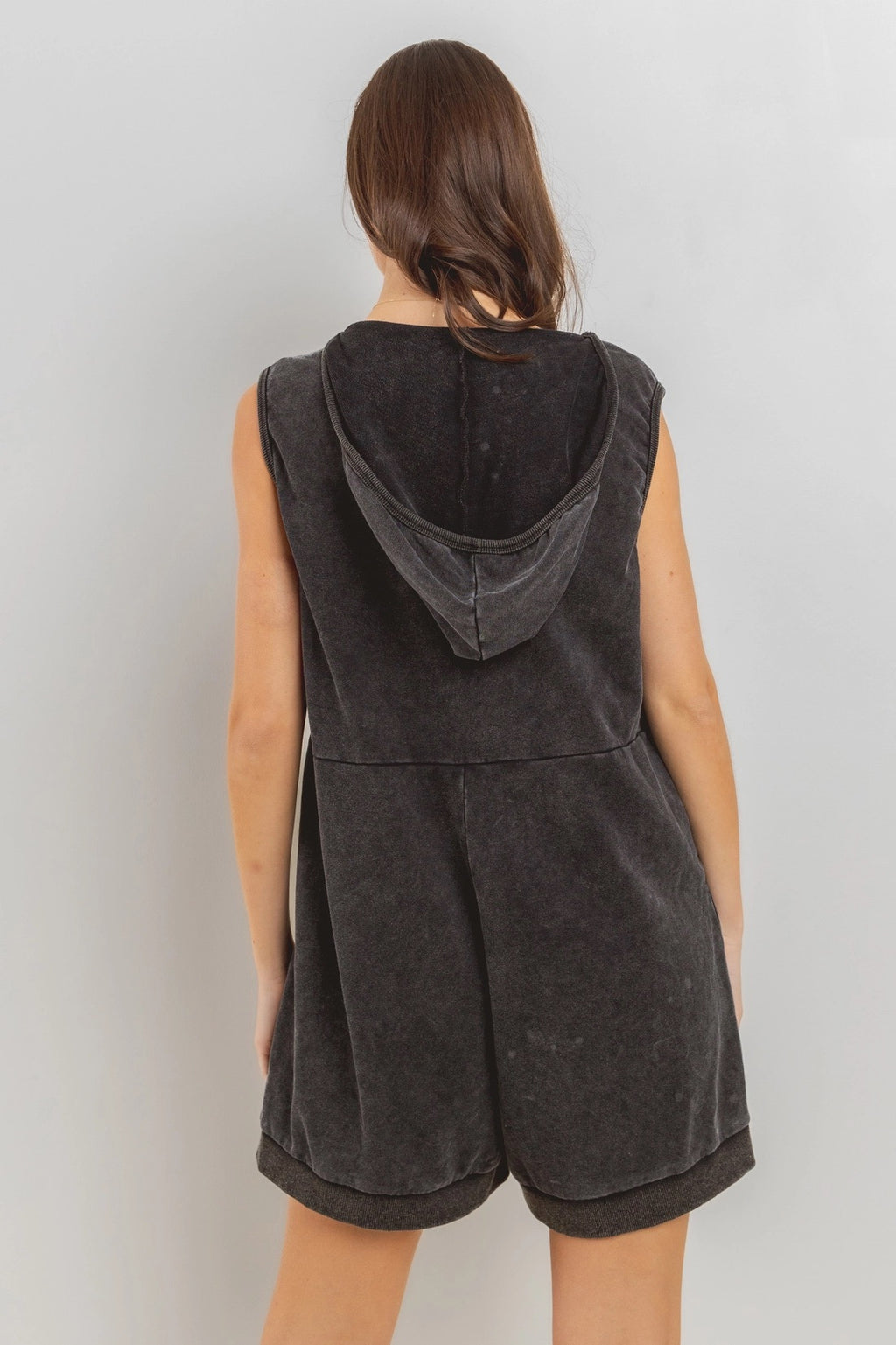 ILLUSION MineralWash Romper w/Hoodie