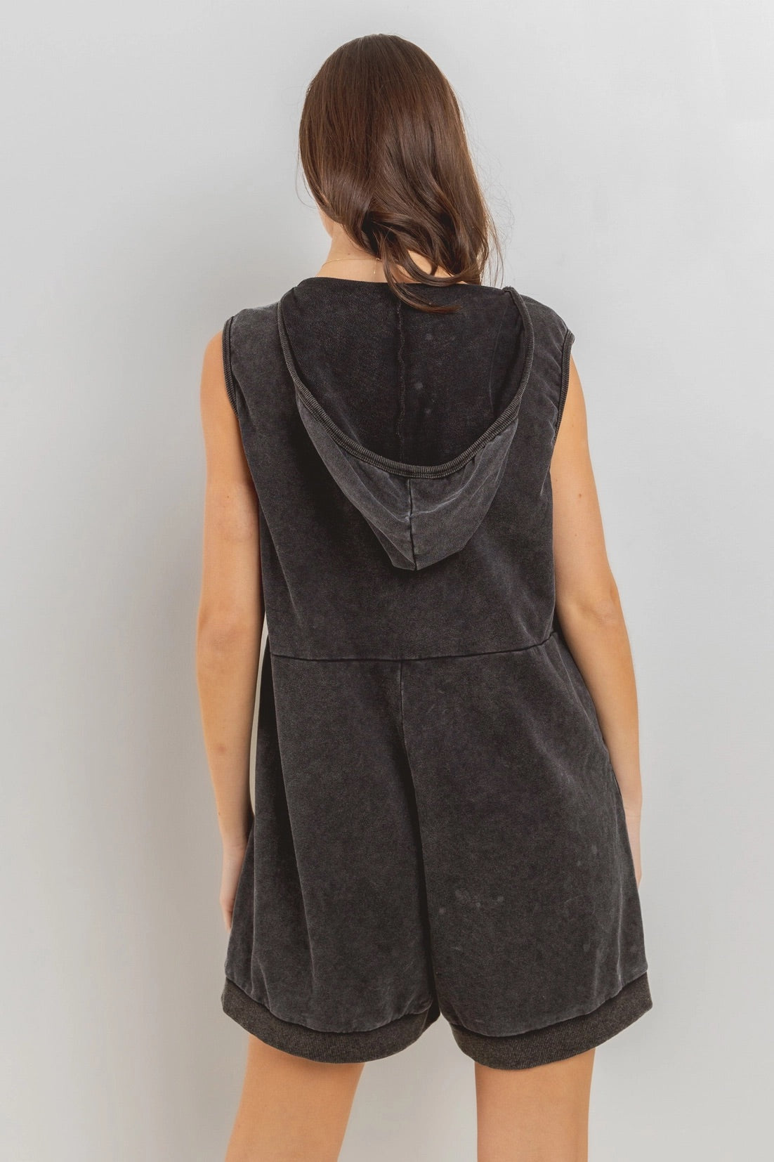 ILLUSION MineralWash Romper w/Hoodie