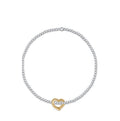 ENewton Classic LOVE GOLD CHARM Sterling Mixed Metal 2.5mm Bead Bracelet