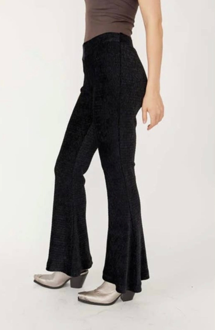 FREE PEOPLE Velvet SO CHARMING Ribbed Pullon Flare Pant