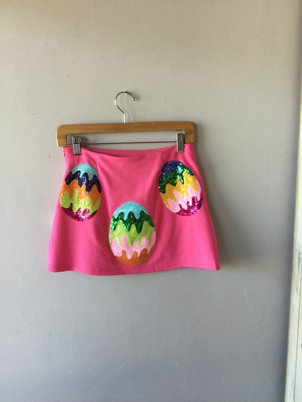 QUEEN OF SPARKLES Sequin GROOVY EASTER EGG Skort