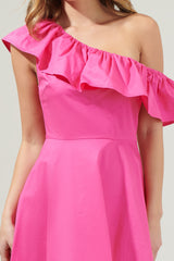 Searcy Ruffle OneShoulder Fit&Flare Dress