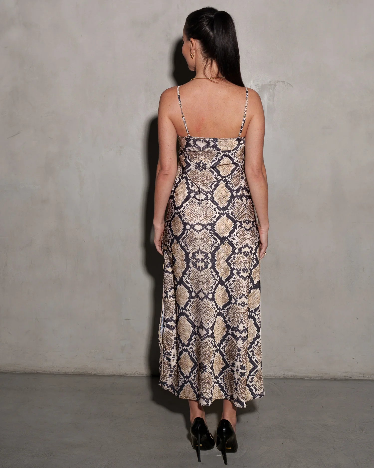 Care Tucker Lennon Zipslip Python Dress