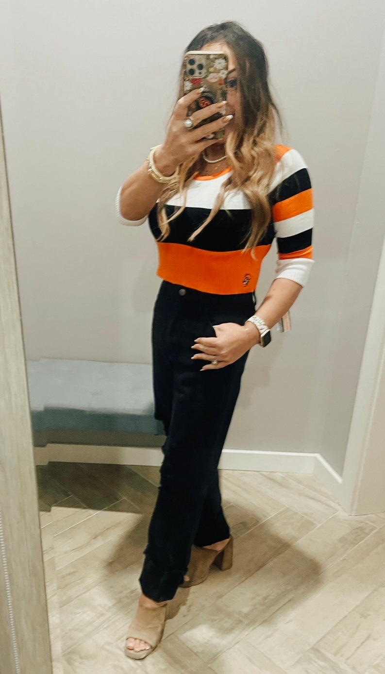 S&G Ok State PISTOL PETE Crop Sweater Top