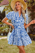 WAIVER Floral PuffSleeve Tiered Dress