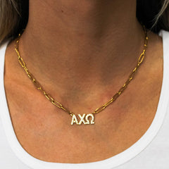 Rhinestone Sorority Necklace: PI BETA PHI