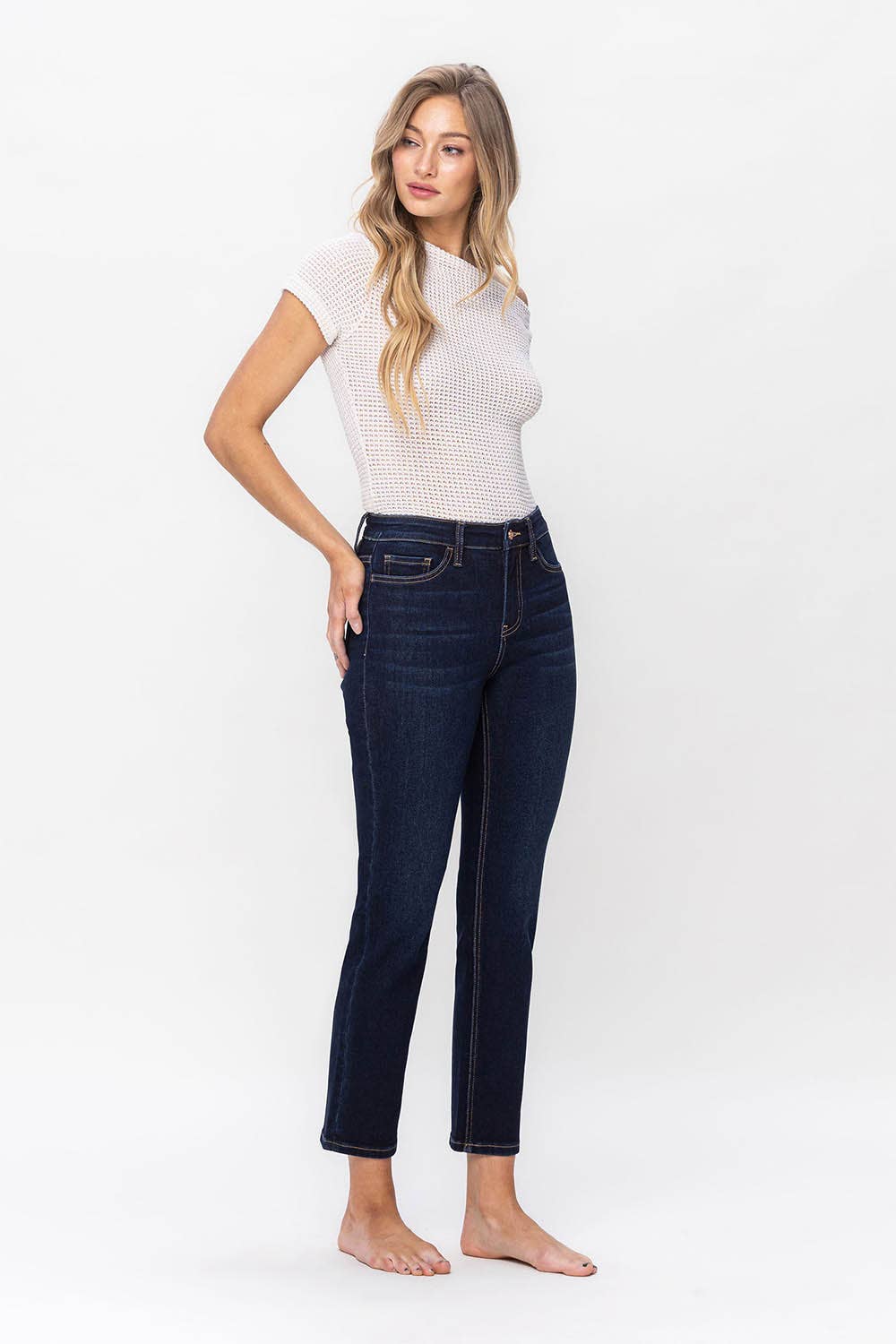 VERVET by Flying Monkey JEANNE HiRise Ankle Slim Straight Leg Jean