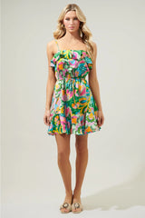 LANAI Floral Satin Convertible Dress