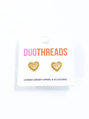 DUOTHREADS Sorority HEART Earrings