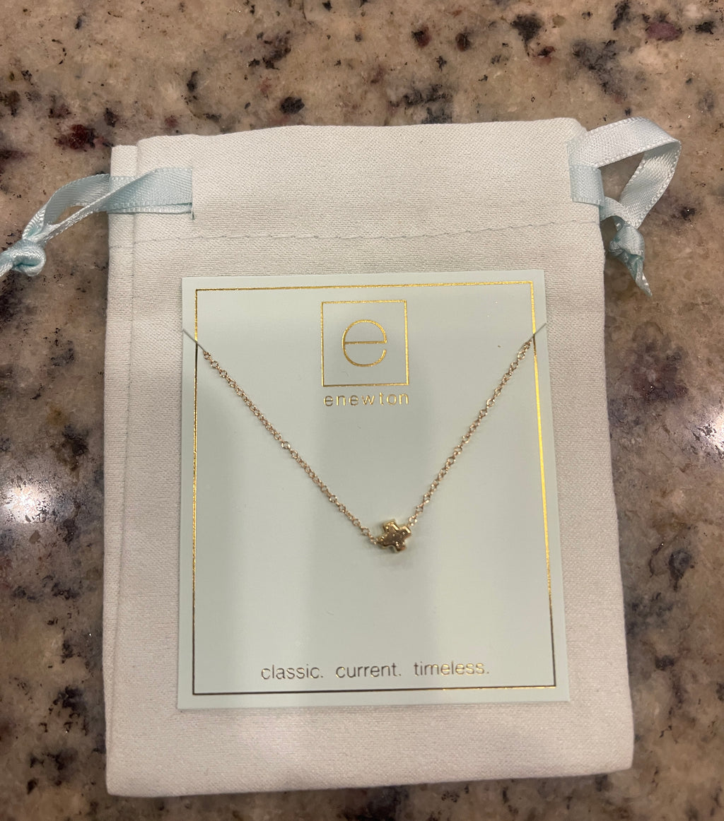 ENEWTON 16" Small SIGNATURE CROSS Gold Necklace