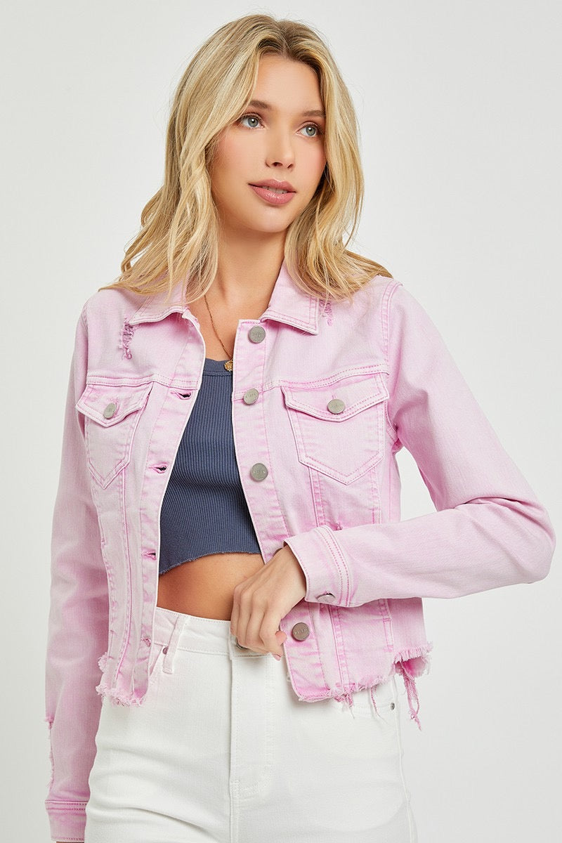 RENE MineralWash FrayHem Denim Jacket