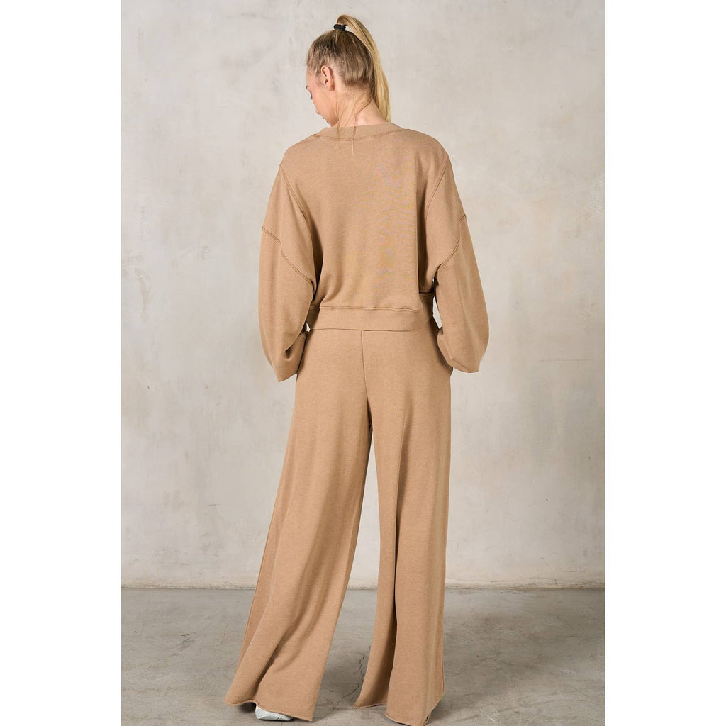 Matching Rib Wide Oversize Sweatpants: HUNTER GREEN / L