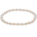 ENewton Classic GRATEFUL Pattern 4mm Bead Bracelet - Pearl