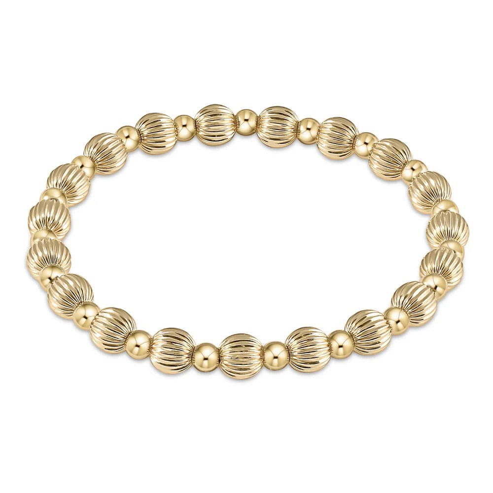 ENEWTON 6mm DIGNITY GRATEFUL Pattern Bead Bracelet-Gold