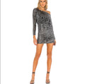 FREE PEOPLE Sequin GISELLE Drawstring RoucheHem Mini Dress