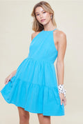 ZEAL Halter KeyholeNeck Tiered Dress