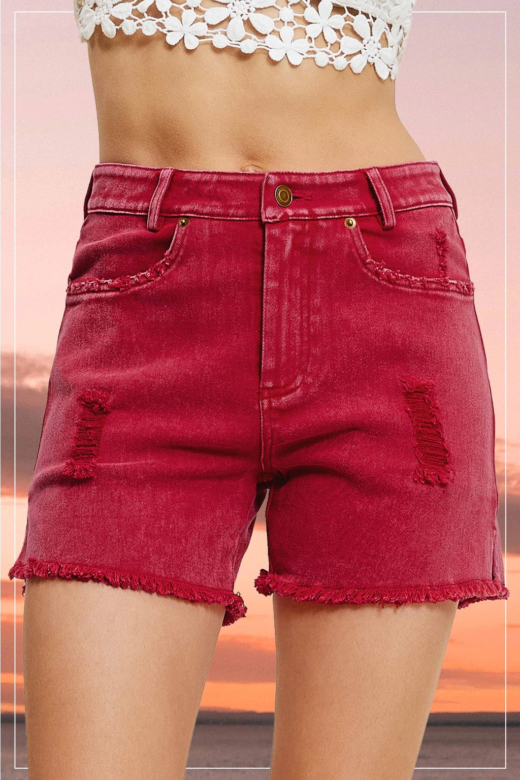 STRATEGY MinWash FrayHem Denim Shorts