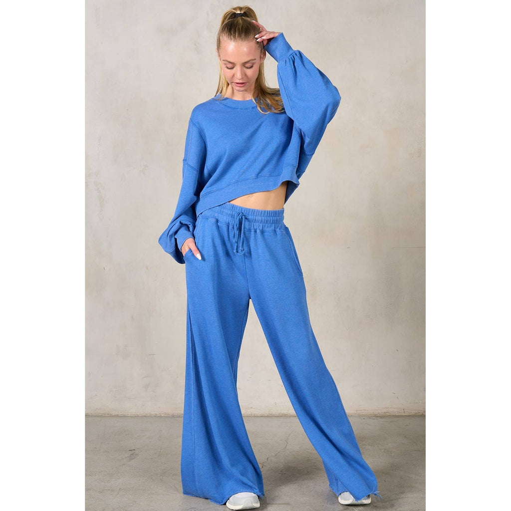 Matching Rib Wide Oversize Sweatpants: HUNTER GREEN / L