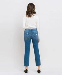 VERVET by Flying Monkey LEIGH HiRise Distressed Slim Straight Jean