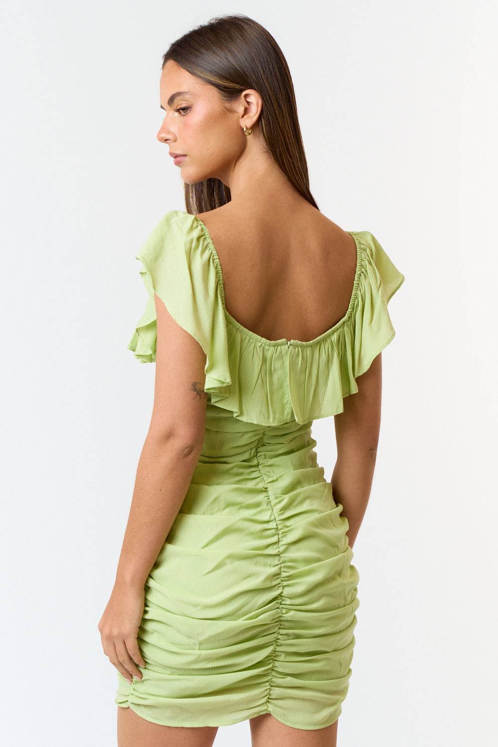 LIFETIME Ruche Ruffle Woven Dress